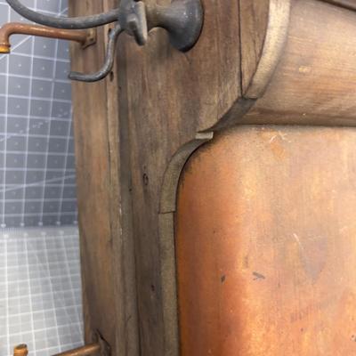 Old Telephone Wood Box with Parts