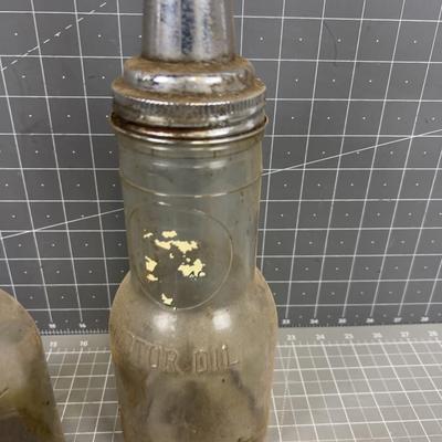 Antique Motor Oil JARS with SPOUTS 
