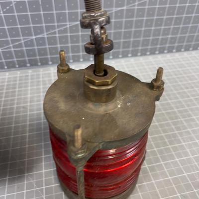 2 Brass Ship Lights with Red Lens 