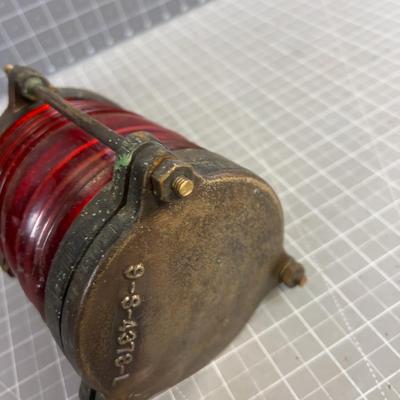 2 Brass Ship Lights with Red Lens 