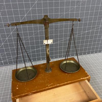 Balance Scale with Wood Drawer Box