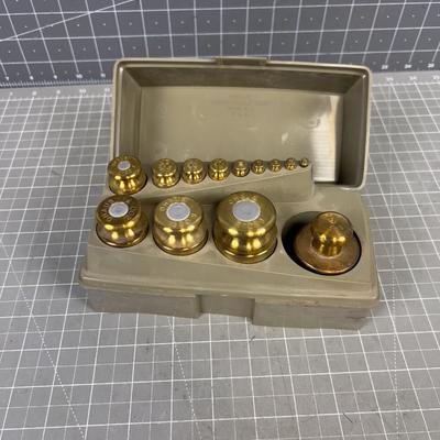 OHAUS Set of Brass Weights in Box