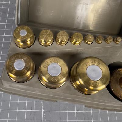 OHAUS Set of Brass Weights in Box