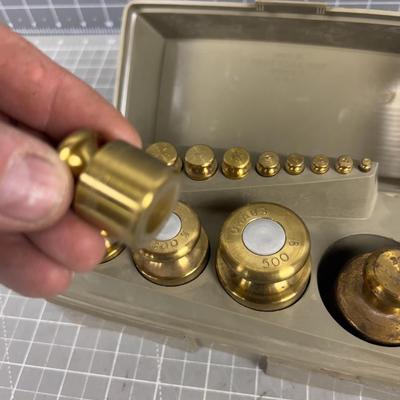 OHAUS Set of Brass Weights in Box
