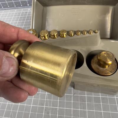 OHAUS Set of Brass Weights in Box