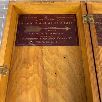 Antique Oak Box with Brass Box