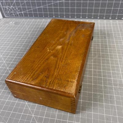 Antique Oak Box with Brass Box