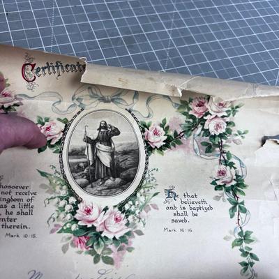 Pile of Antique BAPTISM Certificates Catholic GERMAN form 1920 and Earlier 