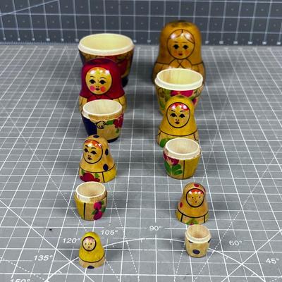 6 Nesting Dolls Authentic Russian 
