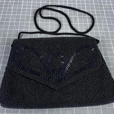 Nice Black Beaded Evening Bag