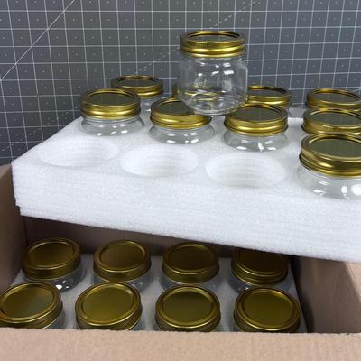 22 Small 1/3 to 1/2 Pint JARS NEW 