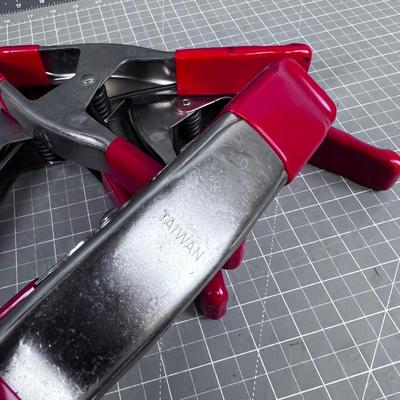 4 LARGE Red Handle CLAMPS