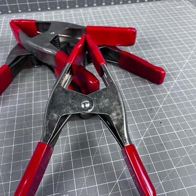 4 LARGE Red Handle CLAMPS