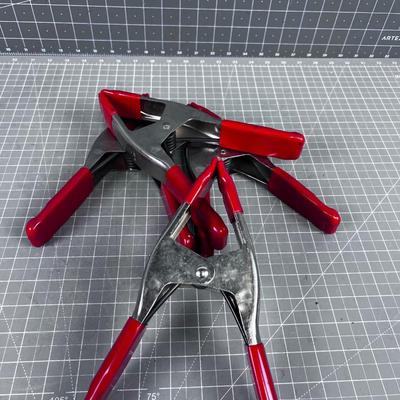 4 LARGE Red Handle CLAMPS