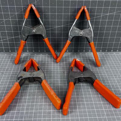 4 PONY CLAMPS Orange Handled 