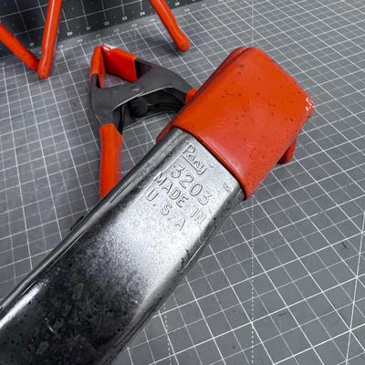 4 PONY CLAMPS Orange Handled 