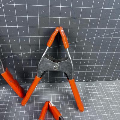 4 PONY CLAMPS Orange Handled 