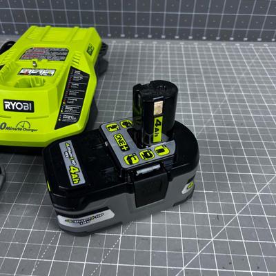 RYOBI 18 Volt Charger with 2 Batteries