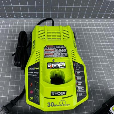 RYOBI 18 Volt Charger with 2 Batteries