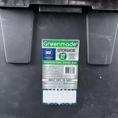 3 GREEN MADE 27Gallon Tote with Yellow Lids 