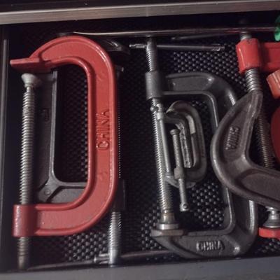 Assortment of C-Clamps and Pipe Cutters
