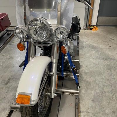 2010 Blue and white Softail Harley Davidson