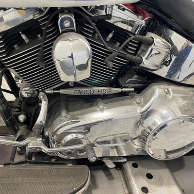 2010 Blue and white Softail Harley Davidson