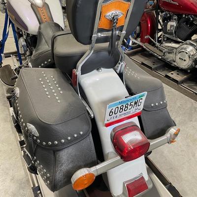 2010 Blue and white Softail Harley Davidson