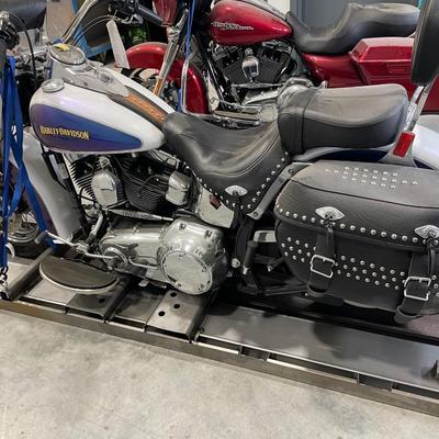 2010 Blue and white Softail Harley Davidson