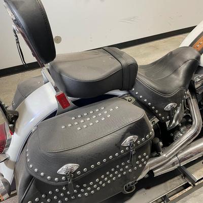 2010 Blue and white Softail Harley Davidson