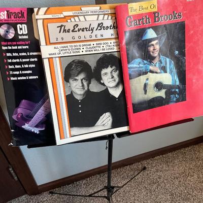 Music stand and music books