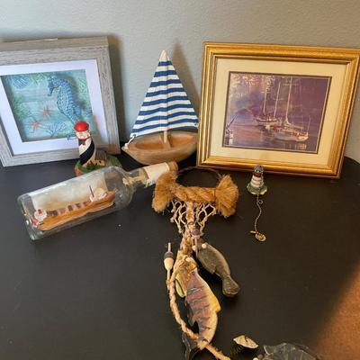 Sailboat and lighthouse decor