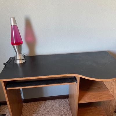 Lava lamp and small computer desk