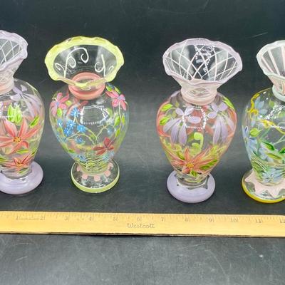 Hand-Painted Glass Flower Vases