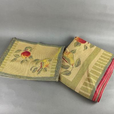454 Large EKLUND Linen Set with Fruit Motif