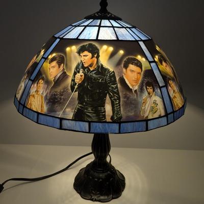 Elvis Presley Stained Glass Table Lamp