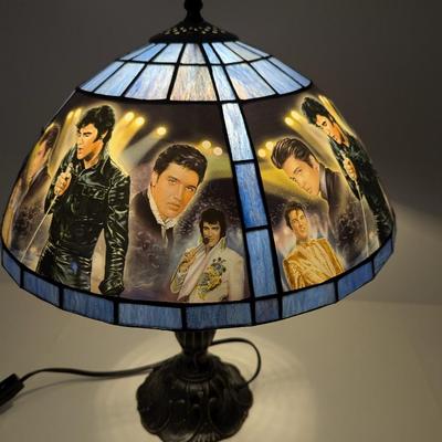 Elvis Presley Stained Glass Table Lamp