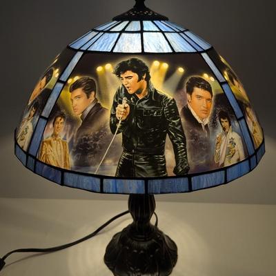 Elvis Presley Stained Glass Table Lamp