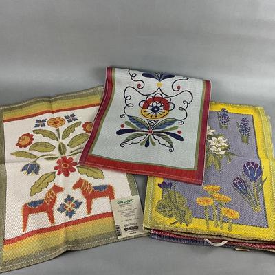 457 Lot of EKLUND Linen Tea Towels and Runner
