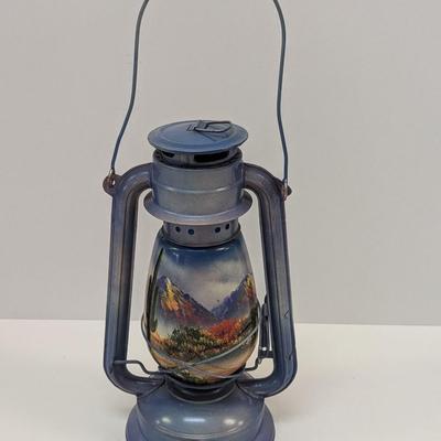 Kerosene Lantern With Eagle Flying & Mountains