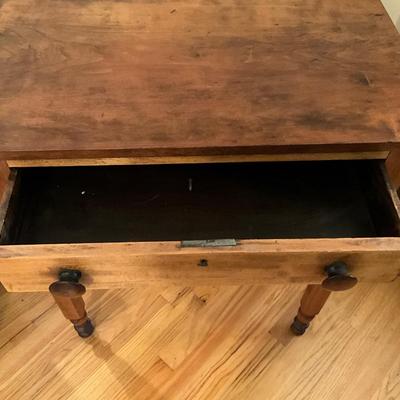 470 Antique Single Drawer Mixed Woods Table