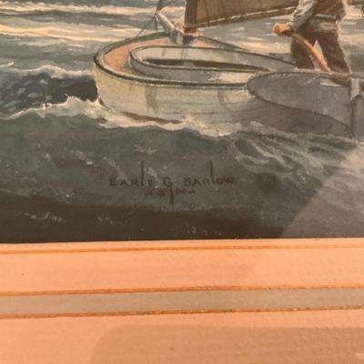 471 Original Watercolor Seascape by Earle G. Barlow