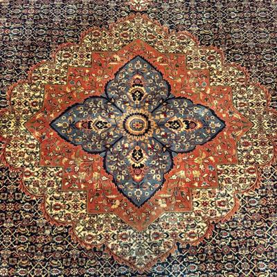 473 Large Vintage Persian Tabriz Hand knotted Rug 8'4" x 11'1"