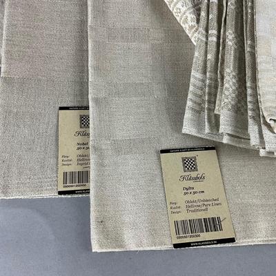 513 Lot of Taupe Colored Klässbols Swedish Linens