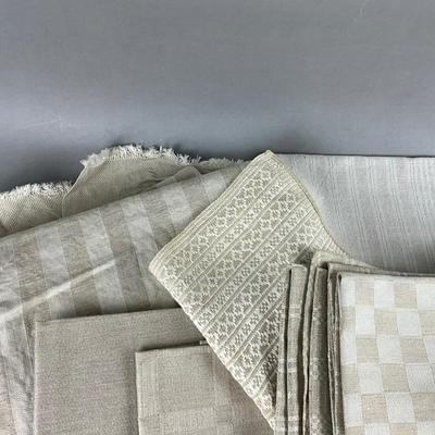 513 Lot of Taupe Colored Klässbols Swedish Linens
