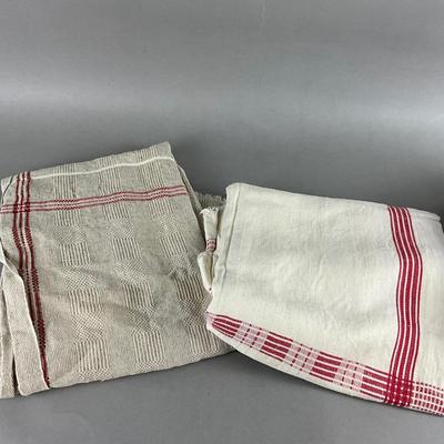 516 Large Lot of Red / Beige KLÄSSBOLS Swedish Linens