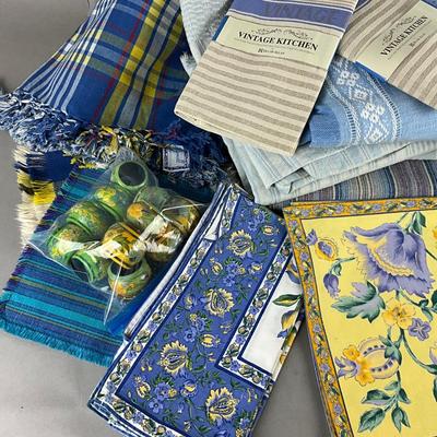 517 Large Lot of KLÄSSBOL Blue and Yellow with April Cornell Linens