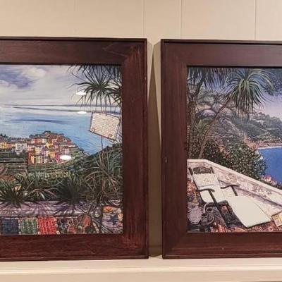 2 Wood Framed Images