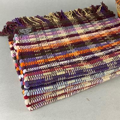 523 Woven Gathering Basket with Multi Colored Linens