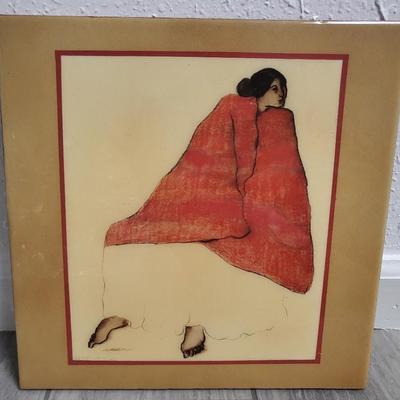 2 Vintage (1970s) RC Gorman Ceramic Tiles